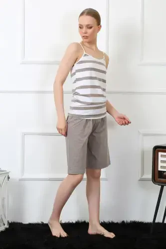 Akbeniz Ayollar Ip Askılı Kapri Kostyumi 3607 - 1