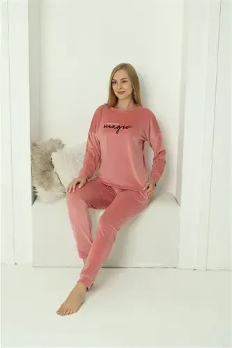 Akbeniz Ayollar Kadife Pushti Pijama To'plami 20624 