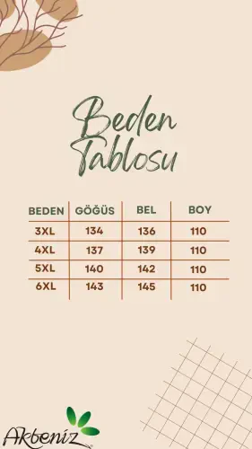 Akbeniz Ayollar Katta Beden Penye Qisqa Yengli Haki Tungi Ko'ylak 12502 - 1