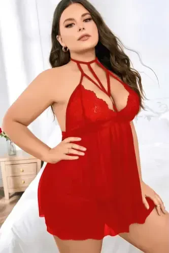 Akbeniz Ayollar Katta Razmerli Fantaziya Tunligi Qizil B2027 - AKBENIZ (1)