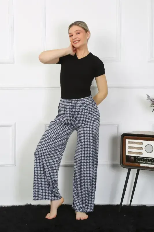 Akbeniz Ayollar Keng Ishtonli Penye Ustki va Pastki Kiyim To'plami 5504 - AKBENIZ