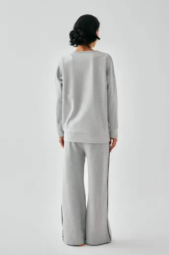 Akbeniz Ayollar Kulrang Egizaklar Burji Katta O'lchamli 2 Ip Sport Kiyimi Uy Kiyimlar To'plami - 5