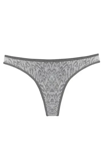 Akbeniz Ayollar Kulrang Zebra naqshli 2 dona Tanga Slip - 3