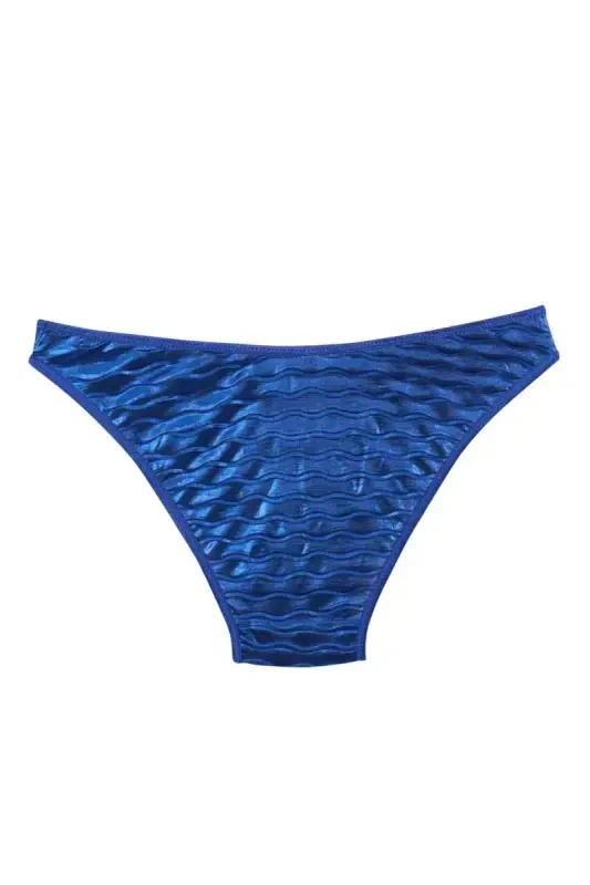 Akbeniz Ayollar Moviy To'lqin Naqshli Yaltiroq 2 dona Slip - 2