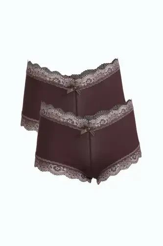 Akbeniz Ayollar Paxta 2 dona Boxer Qahva 40278 