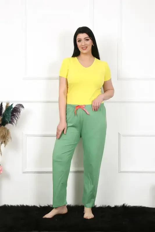 Akbeniz Ayollar Paxta Katta Oʻlchamli Pastki Pijama 27473 - 2