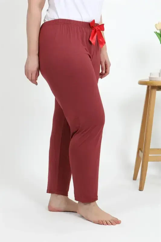 Akbeniz Ayollar Paxta Katta Oʻlchamli Pastki Pijama 27559 Oʻrik Rangi - 3