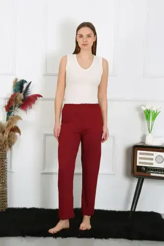Akbeniz Ayollar Paxta Penye Bitta Pastki Pijama Bordo 27514 - AKBENIZ (1)