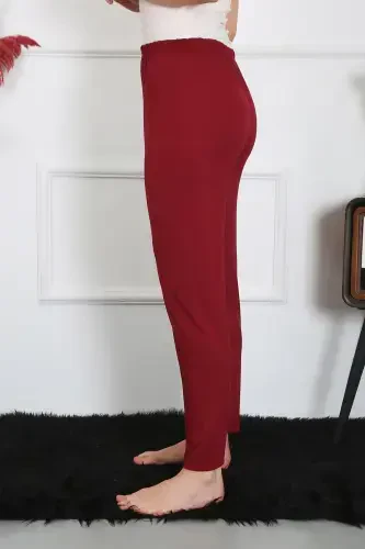 Akbeniz Ayollar Paxta Penye Bitta Pastki Pijama Bordo 27514 - 3