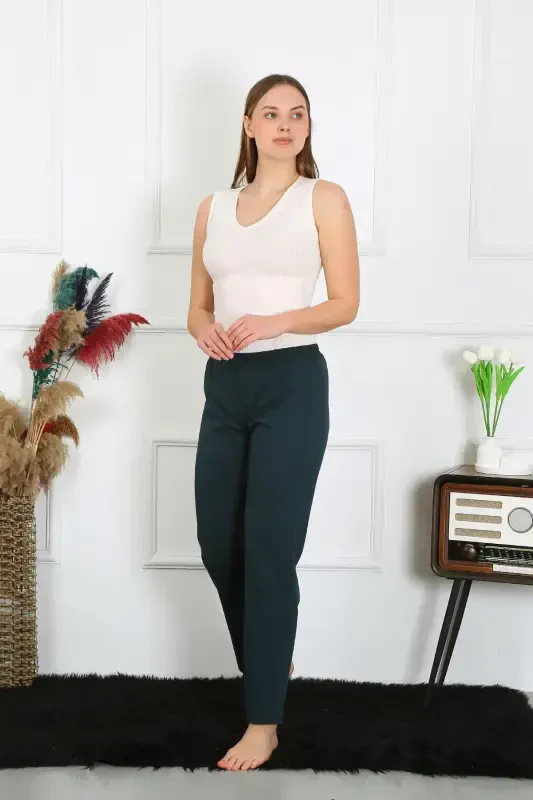 Akbeniz Ayollar Paxta Penye Yagona Pastki Pijama Petrol 27514 - 2