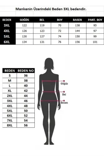 Akbeniz Ayollar Paxtali Cho'ntakli Qisqa Yengli Katta O'lchamli Pijama To'plami 202122 - 4