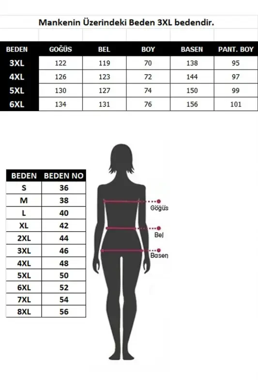 Akbeniz Ayollar Paxtali Cho'ntakli Qisqa Yengli Katta O'lchamli Pijama To'plami 202122 - 4