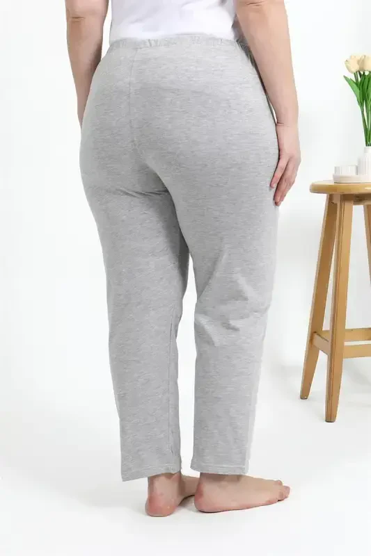 Akbeniz Ayollar Paxtali Katta O'lchamli Pastki Pijama 27560 Kulrang - 7