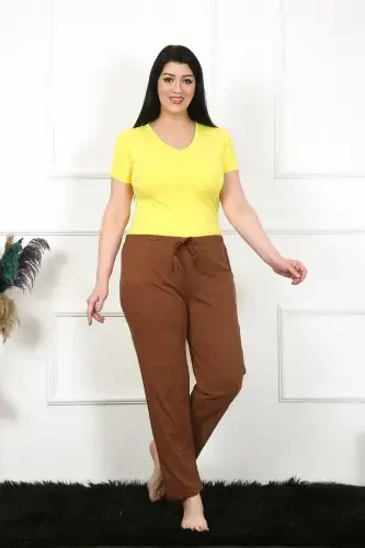 Akbeniz Ayollar Paxtalik Katta Razmer Pastki Pijama 27476 - 3