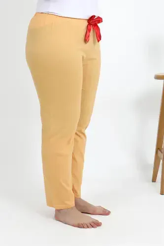 Akbeniz Ayollar Paxtalik Katta Razmer Pastki Pijama 27559 Sariq - 3