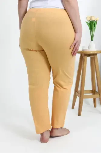 Akbeniz Ayollar Paxtalik Katta Razmer Pastki Pijama 27559 Sariq - 6
