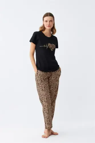 Akbeniz Ayollar Paxtalik Qisqa Yengli Pijama Kostyumi 4128 - 5