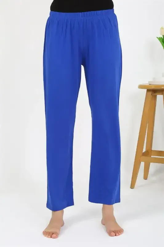 Akbeniz Ayollar Penye Toʻgʻri Bitta Pastki Pijama 27538 Sax - 3