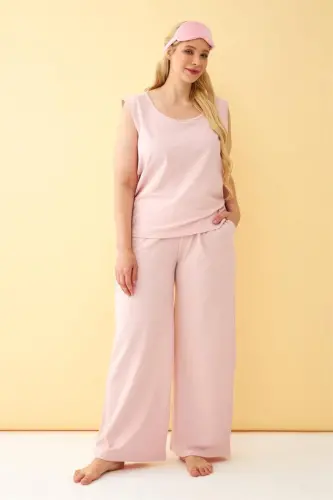 Akbeniz Ayollar Pushti Katta Razmer Triko Pastki Yuqori To'plam - 3