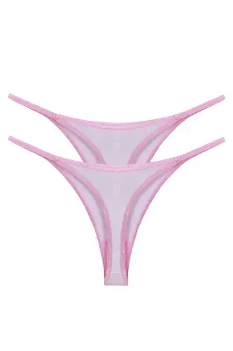 Akbeniz Ayollar Pushti Shaffof 2 dona Tanga Slip - 1