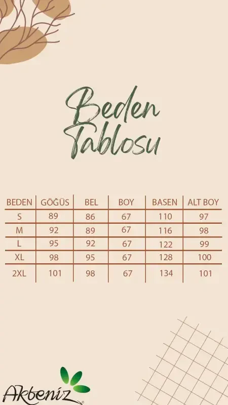 Akbeniz Ayollar Qisqa Yeng Paxta Penye Pijama To'plami Bordo 4214 - 2