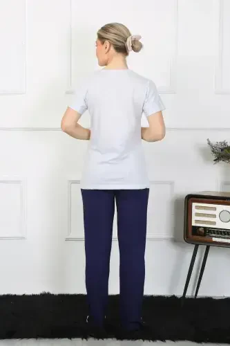 Akbeniz Ayollar Qisqa Yengli Paxtalik Pijama To'plami 4208 - 4