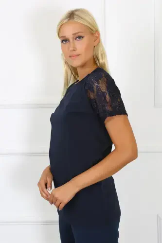 Akbeniz Ayollar Qo'l Dantelli Penye Pijama Takımı 4150 - 2