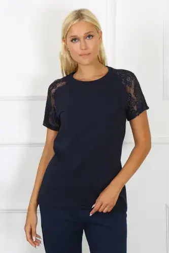 Akbeniz Ayollar Qo'l Dantelli Penye Pijama Takımı 4150 - 3