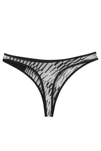 Akbeniz Ayollar Qora Oq Naqshli 2 tualikli Tanga Slip - 2