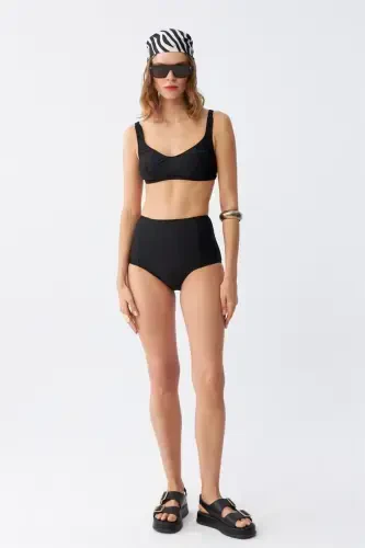 Akbeniz ayollar qora prokladkali kvadrat yoqali baland belli bikini to'plami - AKBENIZ (1)