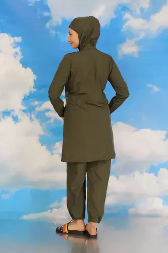 Akbeniz Ayollar Toʻliq Tesettür Mayo Haki 31061 - 5