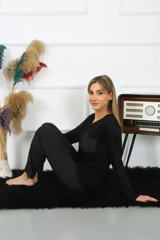 Akbeniz Ayollar Uzun Yengli Penye Pijama To'plami 4193 - 2