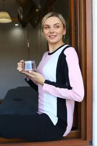 Akbeniz Ayollar uzun yengli trikotaj pijama to'plami 4173 - AKBENIZ (1)