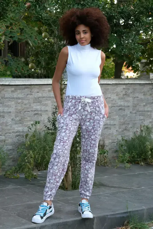 Akbeniz Ayollar Velsoft Polar Bitta Pastki Pijama 210062 - 2