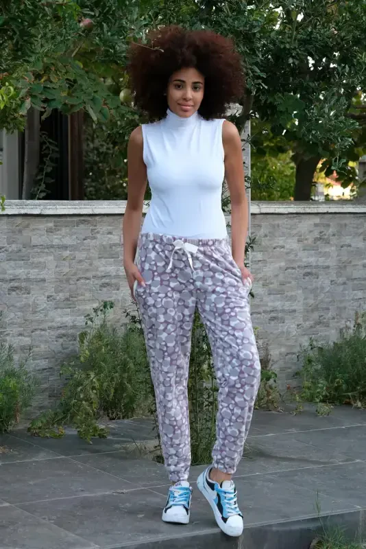 Akbeniz Ayollar Velsoft Polar Bitta Pastki Pijama 210062 - 3