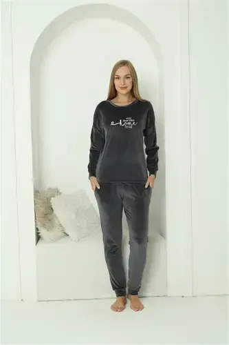 Akbeniz Ayollar Velvet Tutun Pijama To'plami 20624 - 3