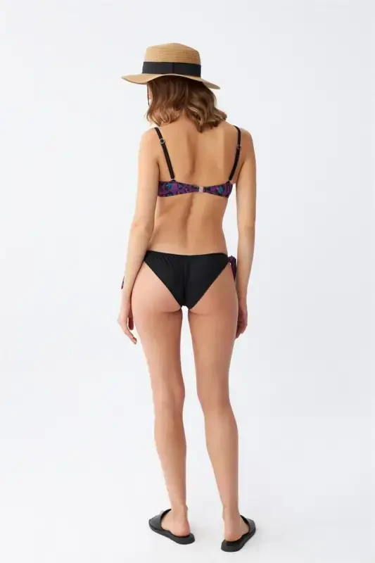 Akbeniz Ayollar Yon tomonidan bog'langan yarim qo'llab-quvvatlovchi bantikli pastki-yuqori bikini to'plami binafsha 35014 - 10