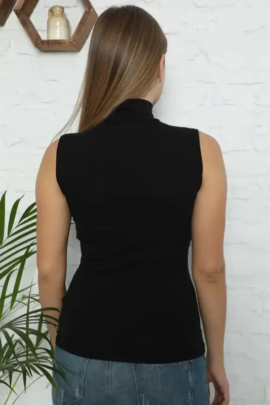 Akbeniz Bayan Sıfır Kol Yarım Balıkçı Yaka Body 262S - 4