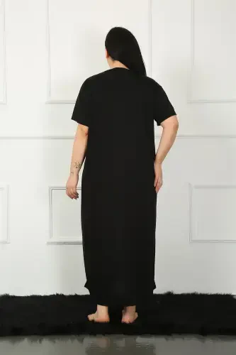 Akbeniz Big Dantelli Qisqa Qo'l Qora Ona Kechki Libosi 1348 - 6