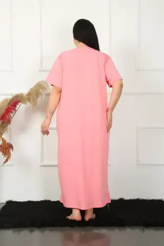 Akbeniz Big Lace Detailed Short Sleeve Mother Nightgown 1348 - 5