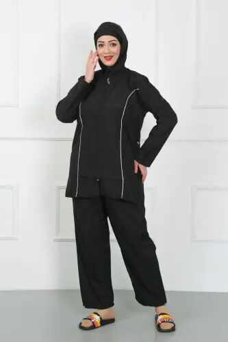 Акбениз Большой Размер Мусульманский Купальник Большой Черный 44010 - 1