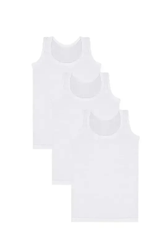 Akbeniz Boys' 3-Pack Cotton Undershirt - 1