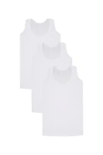 Akbeniz Boys' 3-Pack Ribbed Tank Top - 1