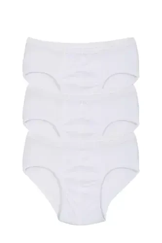 Akbeniz Boys' 3-Pack White Briefs - 1