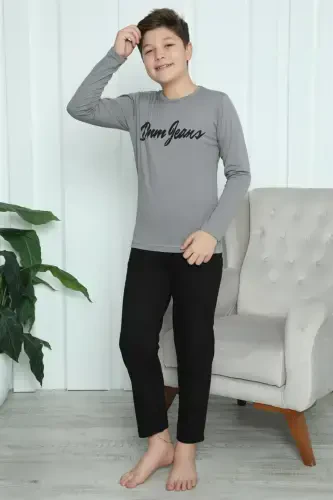 Akbeniz Boys' Knitted Pajamas Set 20416 - 1
