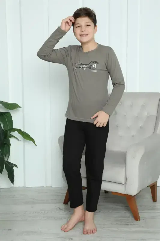 Akbeniz Boys' Knitted Pajamas Set 20418 - 8