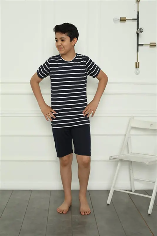 Akbeniz Boys' Short Pajamas Set 20394 - 3