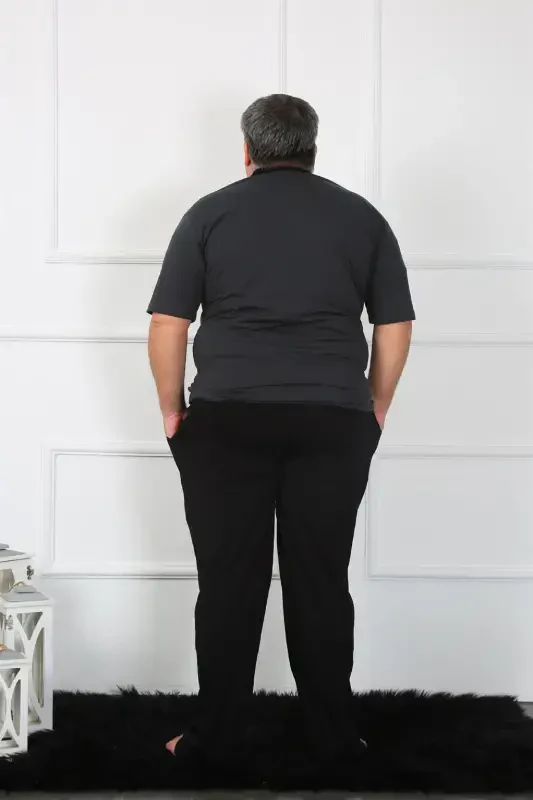 Akbeniz Büyük Beden Erkek Antrasit Penye Pijama Takım 65010 - 3