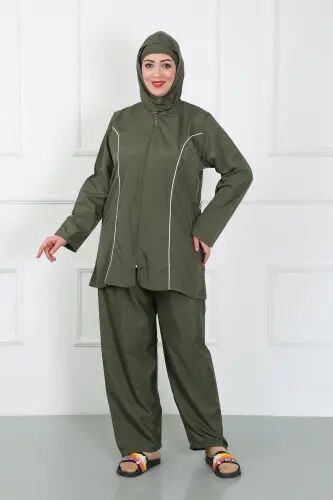 Akbeniz Büyük Beden Tesettür Büyük Mayo Haki 44010 