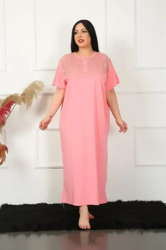 Akbeniz Big Dantelli Kısa Kol Anne Gecelik 1348 - 1